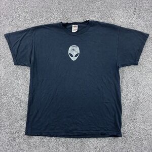 Vintage Alienware Shirt Mens XL Black Gaming‎ Computer Alien Head Logo Cyber